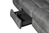 Conrad 2-Piece Grey Faux Leather Motion Sofa Set