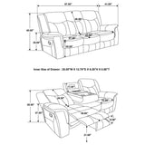 Conrad 2-Piece Grey Faux Leather Motion Sofa Set