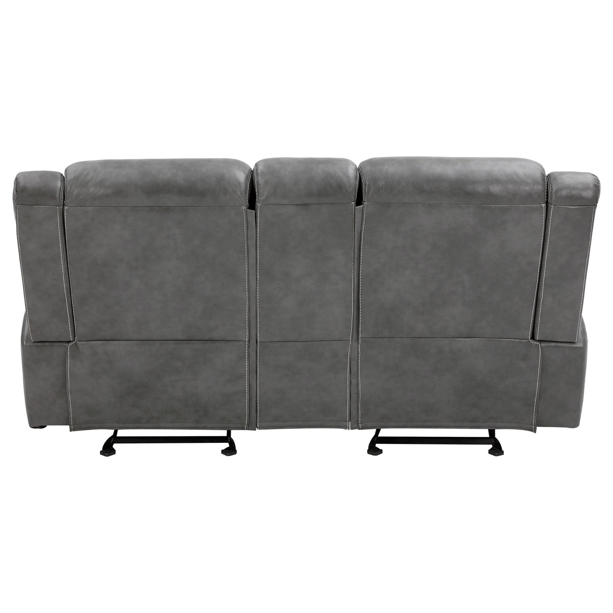 Conrad Upholstered Padded Arm Glider Loveseat in Grey