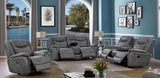 Conrad Upholstered Padded Arm Glider Loveseat in Grey
