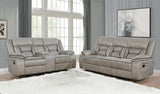 Greer 2-Piece Upholstered Reclining Sofa Set in Taupe