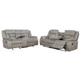 Greer 2-Piece Upholstered Reclining Sofa Set in Taupe