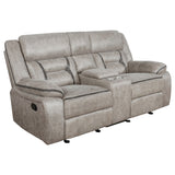 Greer 2-Piece Upholstered Reclining Sofa Set in Taupe
