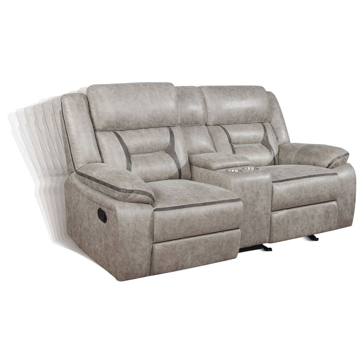 Greer 2-Piece Upholstered Reclining Sofa Set in Taupe