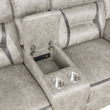 Greer 2-Piece Upholstered Reclining Sofa Set in Taupe