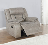 Greer Upholstered Swivel Glider Recliner Chair - Taupe