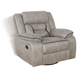 Greer Upholstered Swivel Glider Recliner Chair - Taupe