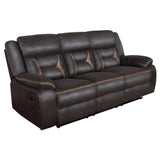 Greer 2-Piece Upholstered Reclining Sofa Set in Brown
