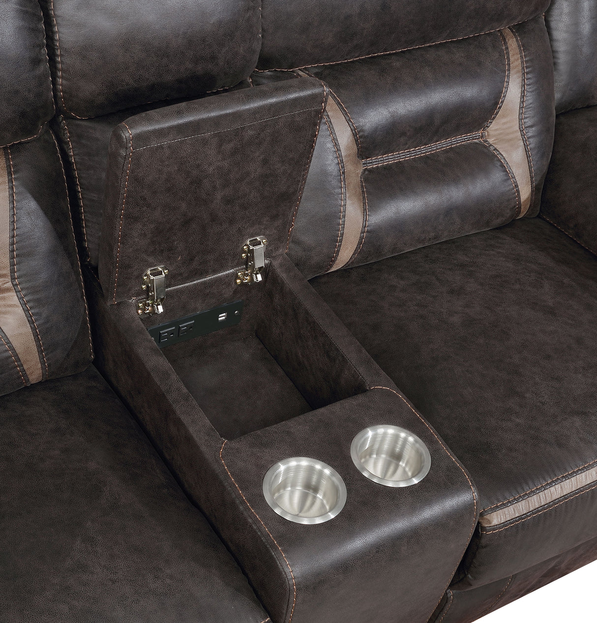 Greer 2-Piece Upholstered Reclining Sofa Set in Brown