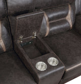 Greer 2-Piece Upholstered Reclining Sofa Set in Brown