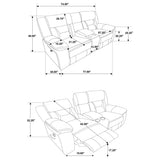 Greer 2-Piece Upholstered Reclining Sofa Set in Brown