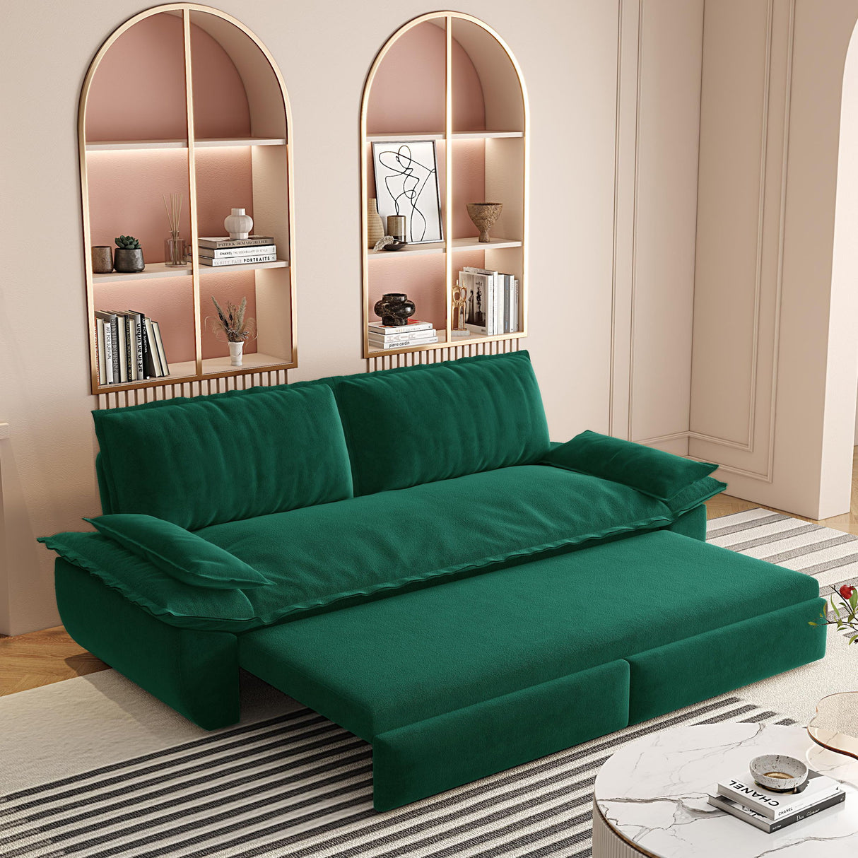 Queen Pull Out Sofa Bed, 3 In 1 Convertible Sleeper Sofa