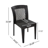 7 Piece Outdoor Patio Dining Set With Table & 6 Chairs - Brown / Brown Multi