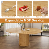Extendable Oval Dining Table With 2 Tier Storage - Oak