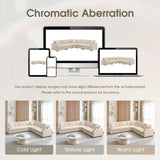 Convertible L Shaped Sectional Corner Couch With Armrest Storage Cup Holders USB Charger, Irregular Corner Oversized Comfy Modular Sofa