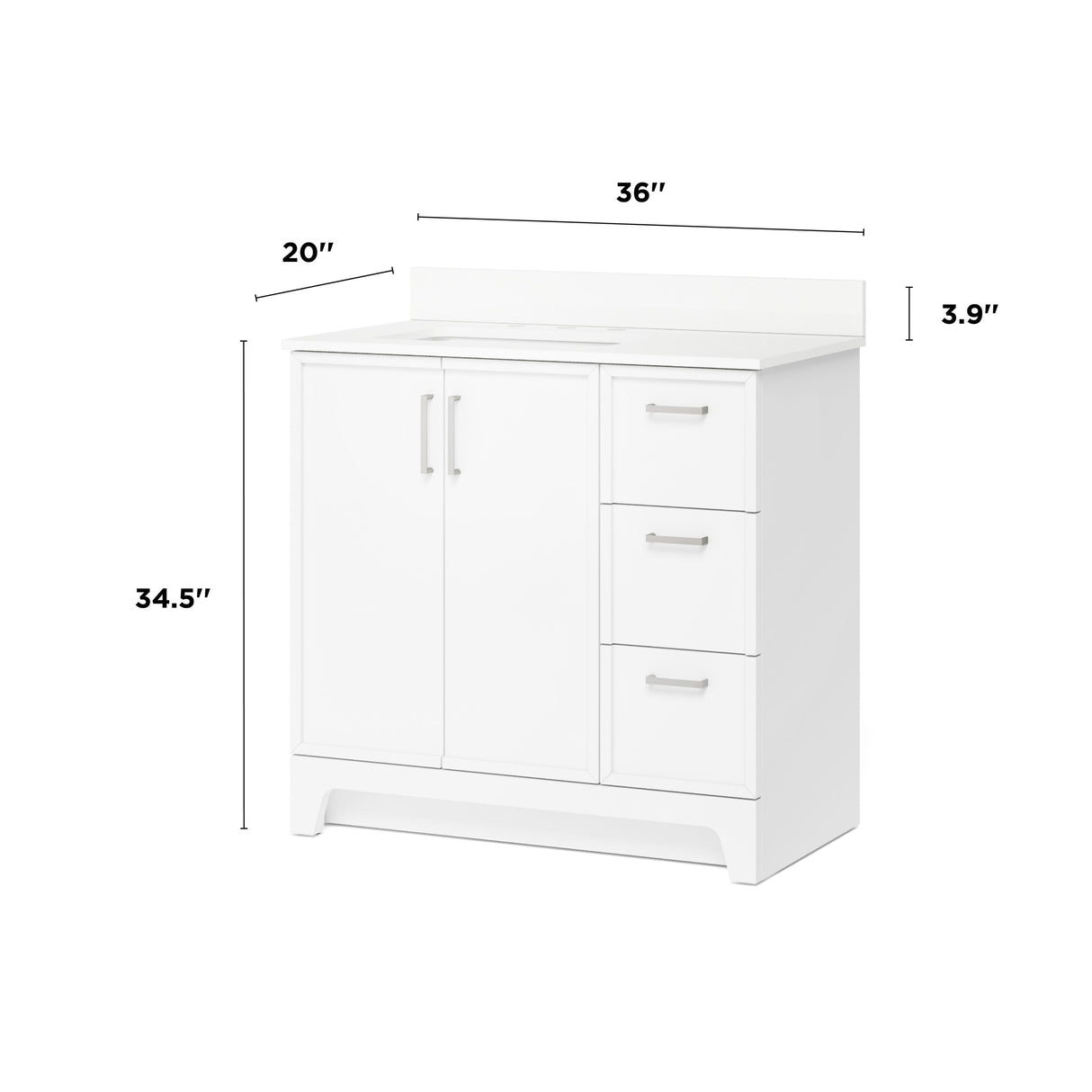 Style Selections Madix 36-in White Bathroom Vanity