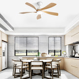 52" Ceiling Fan With 3 Color Dimmable LED Light, 5 Blades, Remote Control, Reversible DC Motor