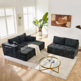U - Shaped Sectional Sofa, Cup Holders & Side Pockets For Living Room