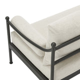 Leni - Outdoor 3 Seat Sofa With Cushions And Powder Coated Aluminum Frame - Moonveil / Warm Gray