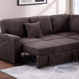Convertible Sectional Upholstered Sleeper Sofa With Storage Chaise