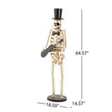 Skeleton Musician Statue, For Halloween Indoor Outdoor Party Display - Gold