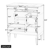 Modern Bathroom Vanity With Sink, Freestanding Cabinet With Flip Drawer & Adjustable Shelf