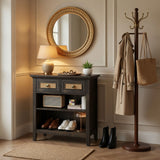 Storage Cabinet With 2 Drawers And 2 Shelves - Coffee