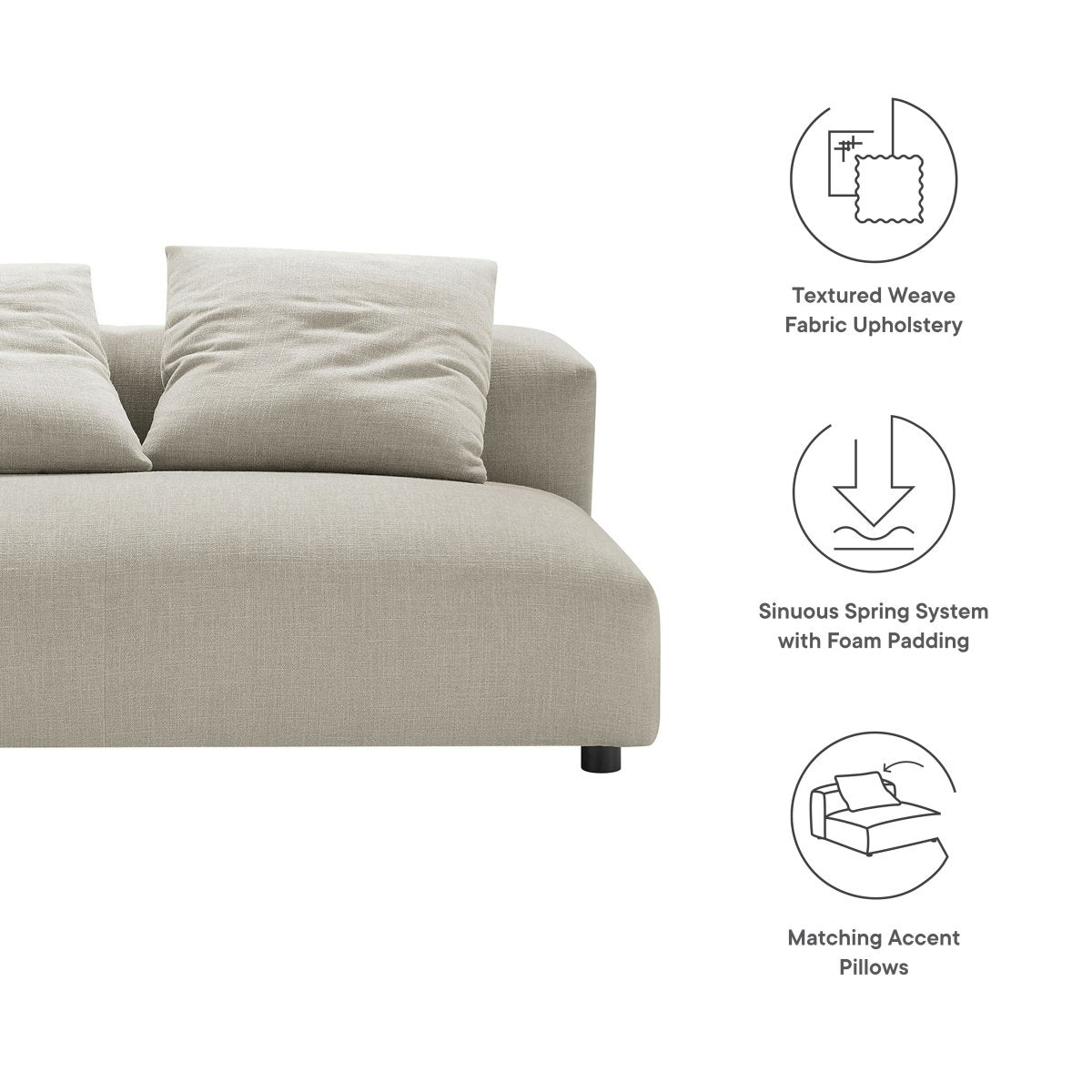 66 Inch Modular Upholstered Fabric Armless Loveseat - Loveseats available at Alpine Outlets in Denver