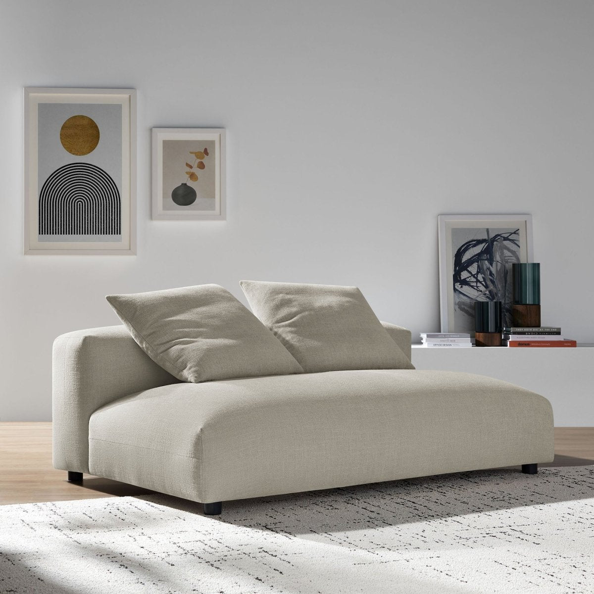 66 Inch Modular Upholstered Fabric Armless Loveseat - Loveseats available at Alpine Outlets in Denver