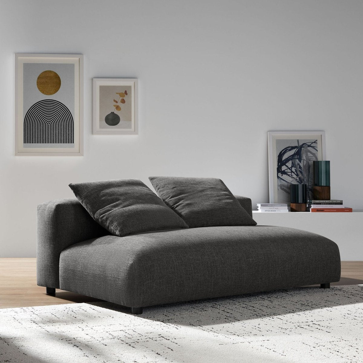 66 Inch Modular Upholstered Fabric Armless Loveseat - Loveseats available at Alpine Outlets in Denver