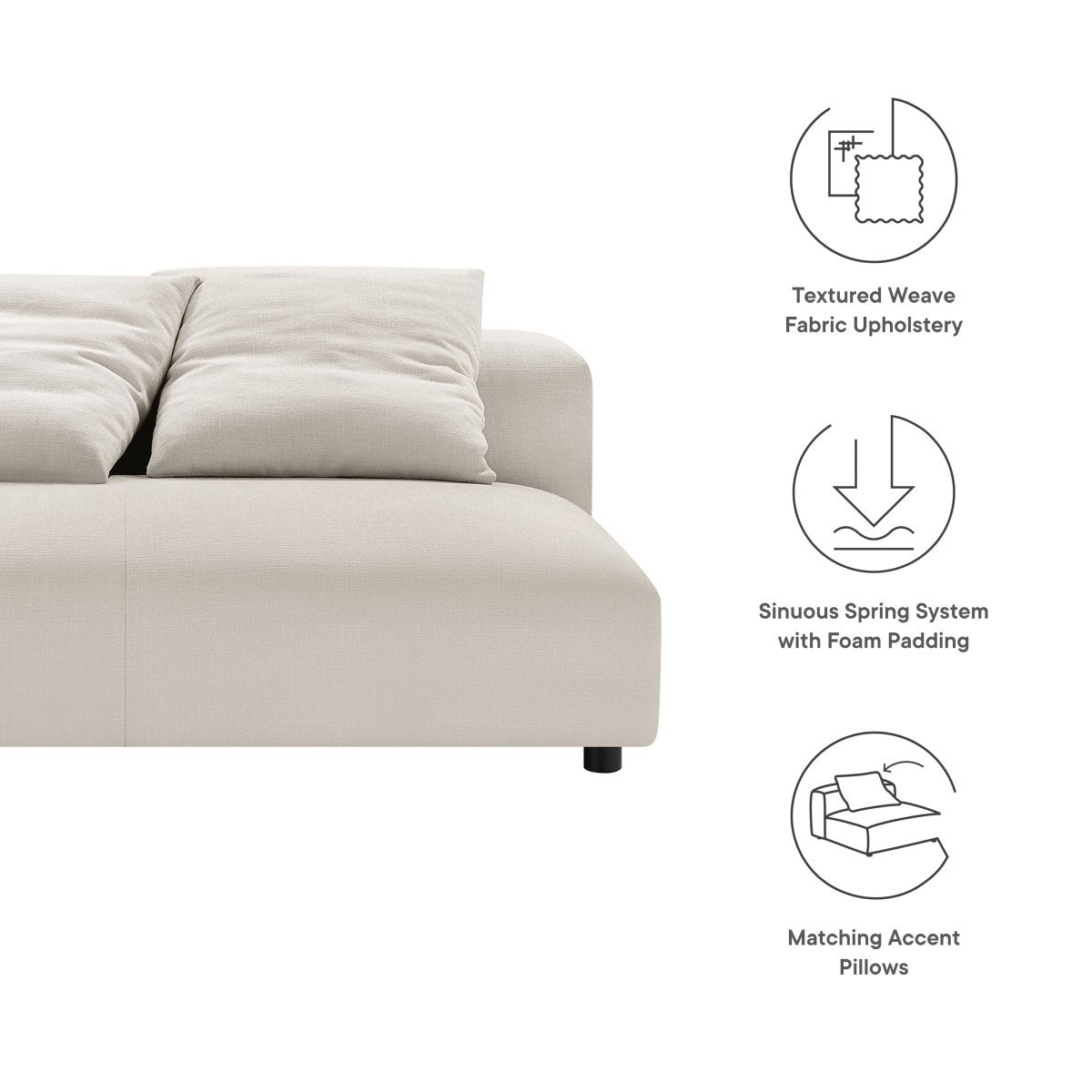 66 Inch Modular Upholstered Fabric Armless Loveseat - Loveseats available at Alpine Outlets in Denver