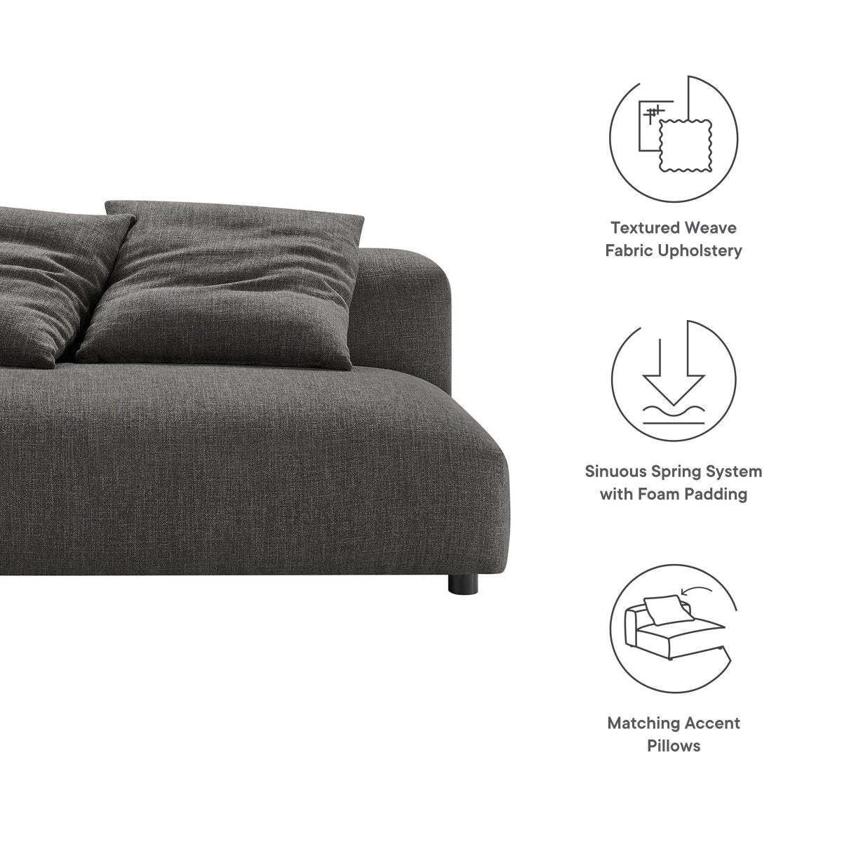 66 Inch Modular Upholstered Fabric Armless Loveseat - Loveseats available at Alpine Outlets in Denver