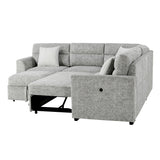 Emiliano - Sectional Sofa With 3 Pillows - Nickel