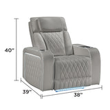 Electra - Power Recliner With Power Headrest, Massage, LED Lighting And USB Control