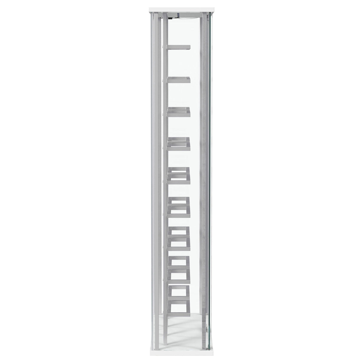 Wine Storage LED Curio Cabinet - Chrome