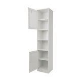 Tall Bathroom Cabinet With Adjustable Shelves, Louvered Door Floor Standing Storage Unit - White
