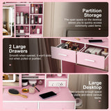 Small Makeup Vanity Desk With Adjustable LED Lights