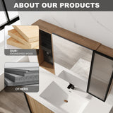 Wall Mounted Bathroom Cabinet, Adjustable Shelves Storage Cabinet - Imitative Oak