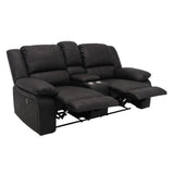Reclining Console Loveseat - Black - Fabric