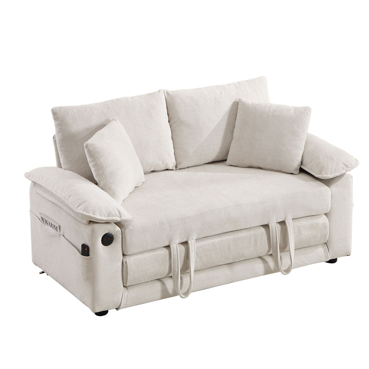 Upholstered Futon Convertible Floor Sofa Bed