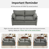 Modern Loveseat Sofa, Upholstered Couch With Side Storage Pockets