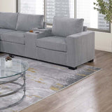 Modern Style L-Shape Sectional Set, USB Ports, Cup Holder
