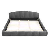 Upholstered Platform Bed Frame, Low Profile Floor Bed, No Box Spring Required