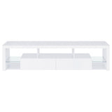 Lance - 3 Piece TV Entertainment Center With Shelves - Gloss White