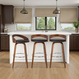 Sonia - 26" Counter Height Swivel Bar Stool - Walnut Wood
