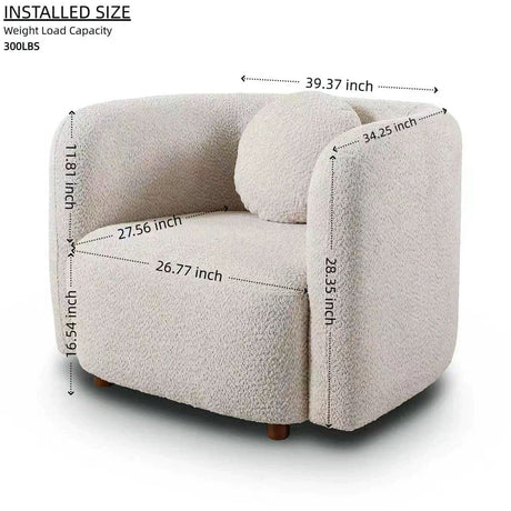 4 Piece Living Room Set With 3 Seater Sofa, Loveseat, And 2 Accent Chairs For Apartment - Light Beige