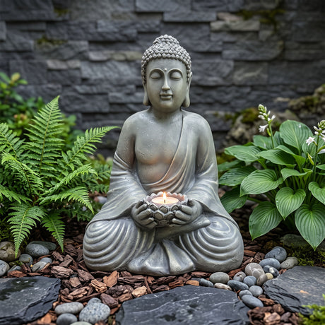 Magnesium Oxide Buddha Statue Weatherproof Buddha Sculpture Outdoor Garden Courtyard Decor Ornament