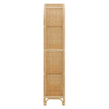 67" Tall Arched Natural Rattan and Wood Bookshelf - Bookcases available at Alpine Outlets in Denver