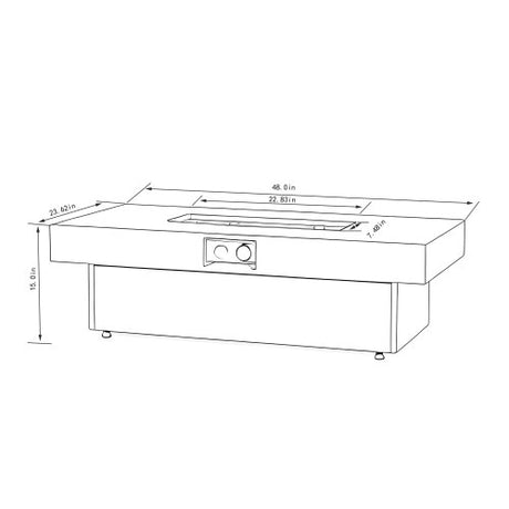 48 x 24 Inch Rectangle Fire Pit Table, 50000 BTU Propane Fire Pits Table for Patio Set