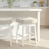 Lenon - Modern Farmhouse Wood Counter Height Kitchen Bar Stool